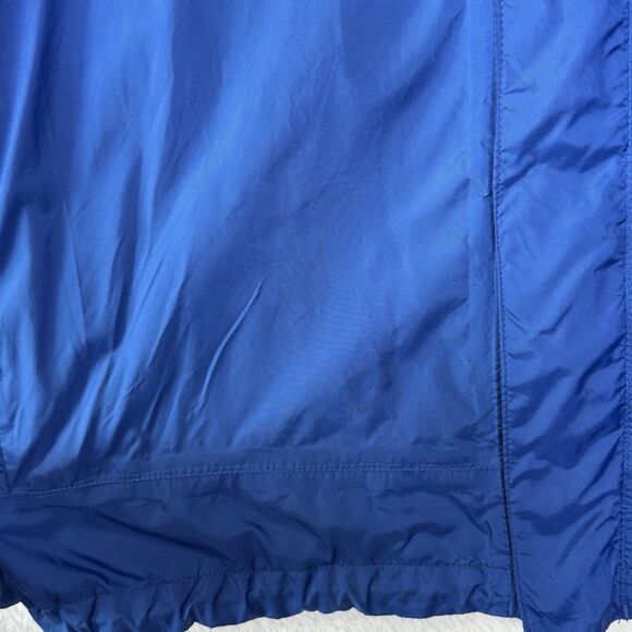 Cabela's Mens M Blue Full Zip Hooded Packable Windbreaker Jacket *Stained* - Picture 4 of 16